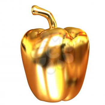 Gold bulgarian pepper. 3d illustration