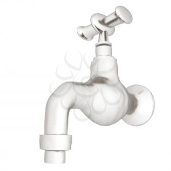 Metal water tap. 3d illustration