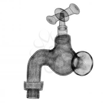 Water tap. 3d illustration