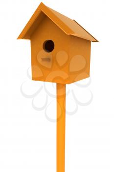 Wooden Nesting box. 3d Illustration