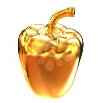 Gold bulgarian pepper. 3d illustration