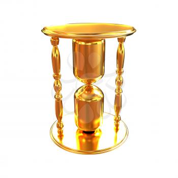 Golden Hourglass. 3d illustration