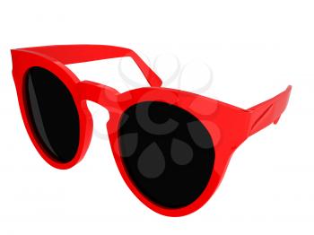 Cool red sunglasses. 3d illustration