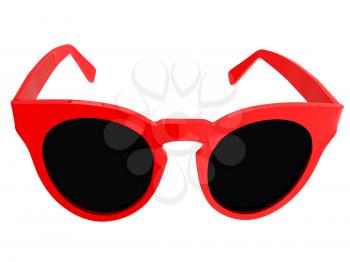 Cool red sunglasses. 3d illustration
