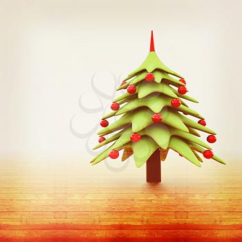 Christmas background. 3d illustration. Vintage style