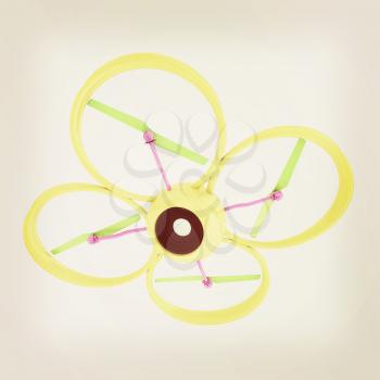 Quadcopter Dron. 3d render. Vintage style