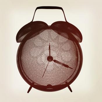 old style alarm clock. 3d illustration. Vintage style