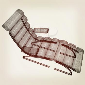 Medical chair for cosmetology. 3d illustration. Vintage style