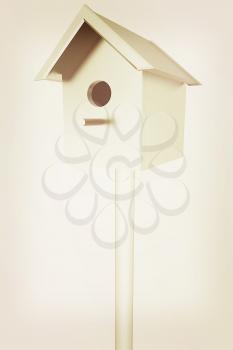 birdhouse - a metal souvenir. 3d illustration. Vintage style