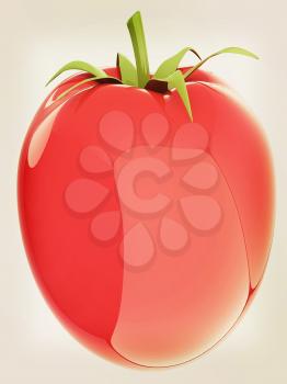 tomato. 3d illustration. Vintage style