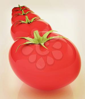 tomato. 3d illustration. Vintage style