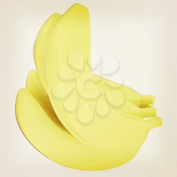 bananas. 3d illustration. Vintage style