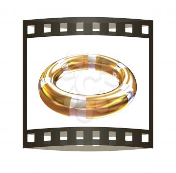 blank pool ring isolated on white background. 3d illustration. The film strip.