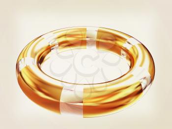 blank pool ring isolated on white background. 3d illustration. Vintage style