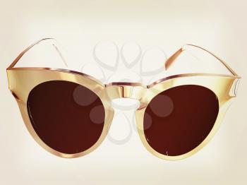 Cool metal sunglasses. 3d illustration. Vintage style