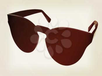 Cool black sunglasses. 3d illustration. Vintage style