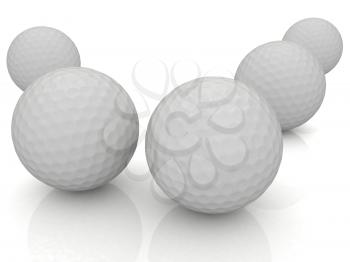 Golf ball. 3D rendering