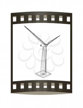 Wind generator turbines icon. 3d illustration. The film strip.