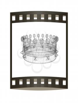 Crown. 3D illustration. The film strip.