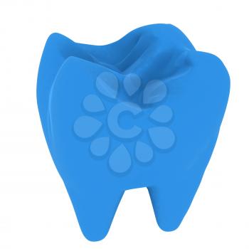 Colorful tooth. 3d illustration