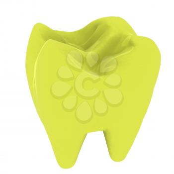 Colorful tooth. 3d illustration