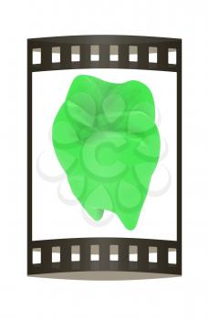 Colorful tooth. 3d illustration. Film strip.