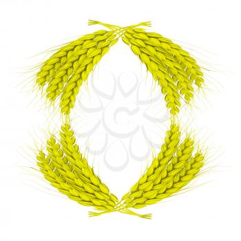 Wheat ears logo. Mock up for you design. 3d render