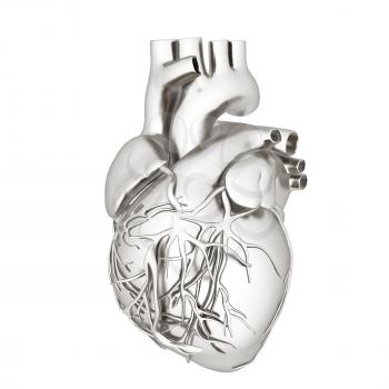 Metall heart. 3d render