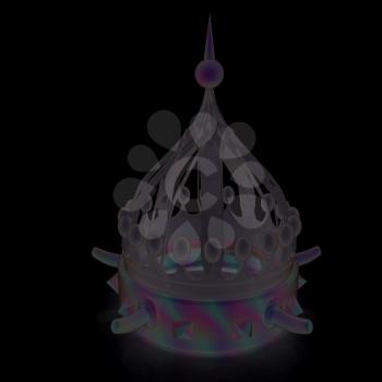 Crown. 3d render. On a black background.