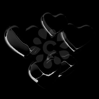 Heart concept. 3d render. On a black background.
