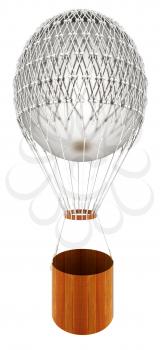 Hot Air Balloon and a basket. 3d render