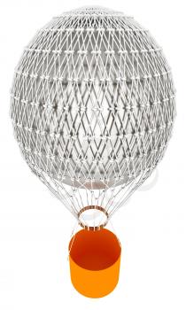 Hot Air Balloon and a basket. 3d render