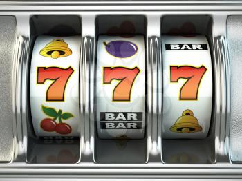 Slot machine with jackpot. Casino concept. 3d