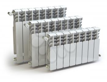 Heating radiators isolated on white background. 3d