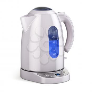 White electric kettle isolated on white. 3d