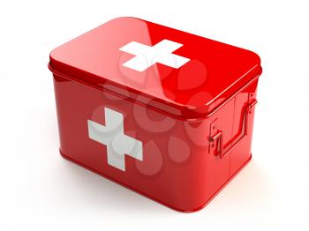 First aid kit isolated on white. 3d