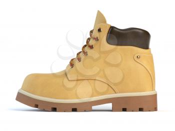 Yellow boot isolated on white background. 3d illustration