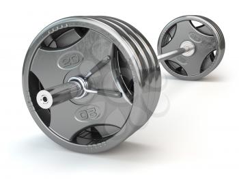 Barbell isolated on white background. 3d illustration