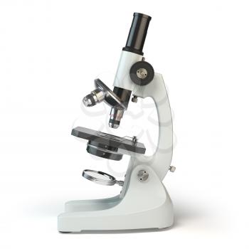 Microscope isolated on white background. 3d illustration
