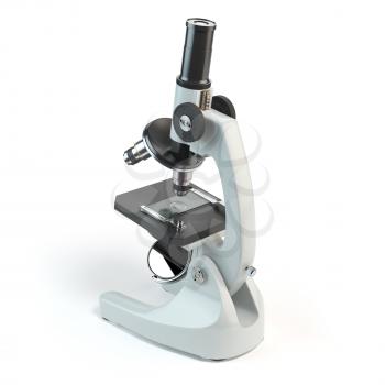Microscope isolated on white background. 3d illustration