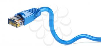 LAN network connection ethernet cable. Internet cord RJ45 isolated on white background. 3d illustration