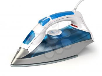 Steam iron isolated on white background. 3d illustration