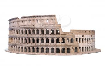 Coliseum, Colosseum isolated on white. Architectural and historic symbol of Rome and Italy, 3d illustration