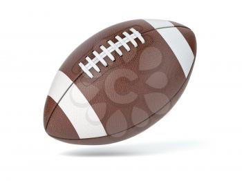 American football ball isolated on white background. 3d illustration