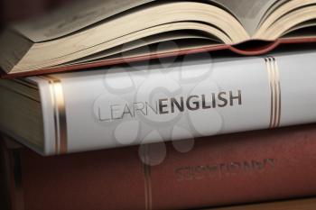 Learn English. Books and textbooks for English studying.  3d illustration