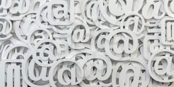 Email sign abstract background. E-mail internet communication. 3d illustration