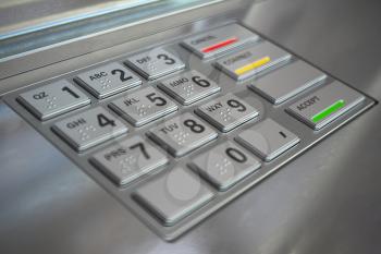 ATM cash machine keypad background. 3d illustration