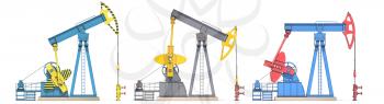 Oil pump jack isolated on white background. 3d illustration