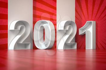 2021 happy new year abstract 3d illustration
