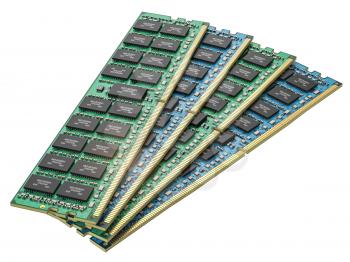 DDR ram computer memory modules isolated on white. 3d illustration